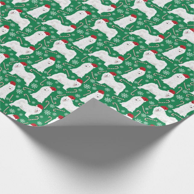 Papel De Presente Feriado de Cão de Natal Samoado (Ponta)