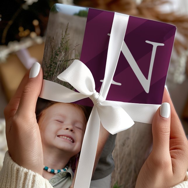 Papel De Presente Feriado de Colagem de Fotografias de Stripes de Na (Criador carregado)