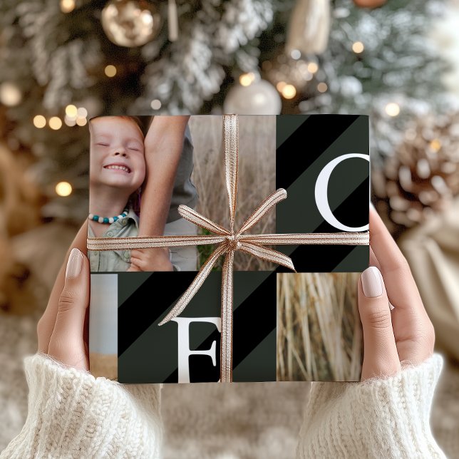 Papel De Presente Feriado de Colagem de Fotografias de Stripes de Na (Criador carregado)