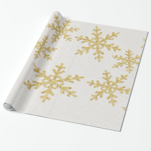 Papel De Presente Feriado de Glitter Glitter Dourado Elegante