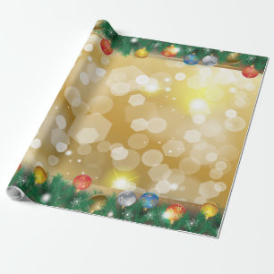 Papel De Presente Feriado de inverno dá presente dourado de Natal