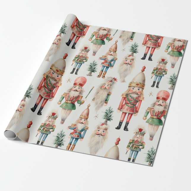 Papel De Presente Feriado de inverno de Nutcracker (Desenrolado)