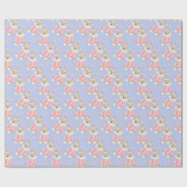 Papel De Presente Feriado de inverno Pink Ursos