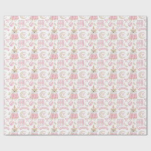 Papel De Presente Feriado de inverno Pink Ursos