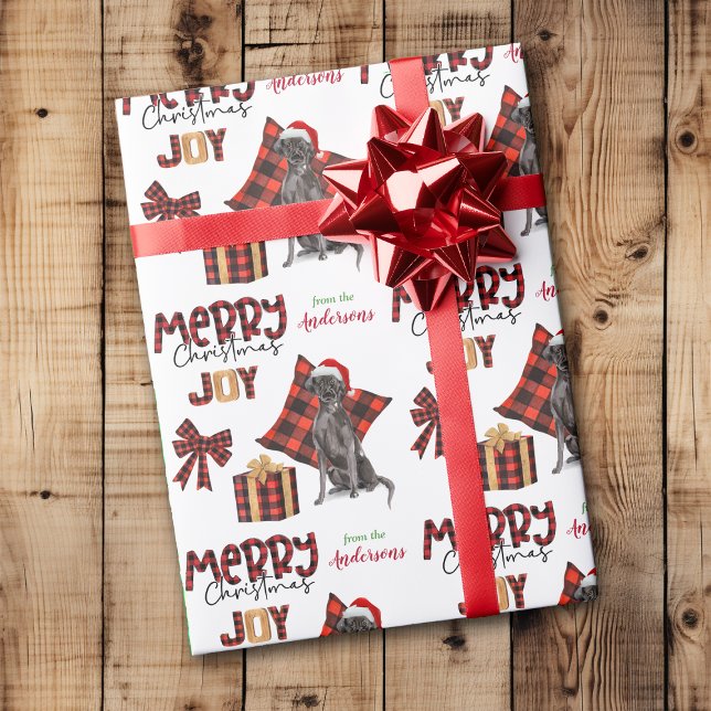 Papel De Presente Feriado de Nabo Negro Labrador Xadrez Buffalo (Criador carregado)