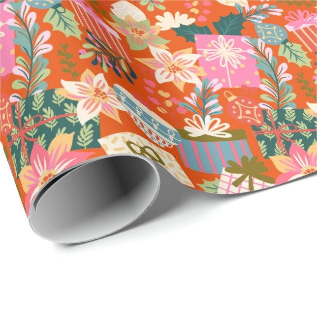 Papel De Presente feriado de natal alegre e brilhante (Ponta do rolo)