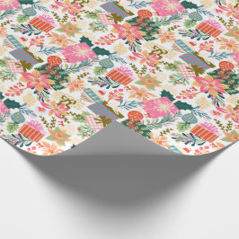 Papel De Presente feriado de natal brilhante retrógrado