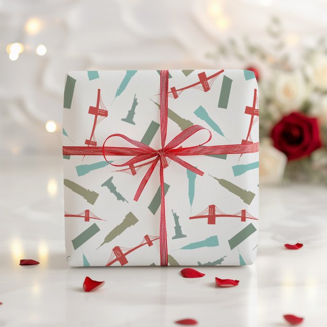 Papel De Presente Feriado de Natal da arquitetura de Nova Iorque (Criador carregado)