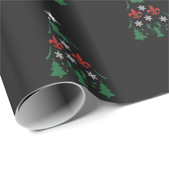 Papel De Presente Feriado de Natal da Louisiana Cajun (Ponta do rolo)