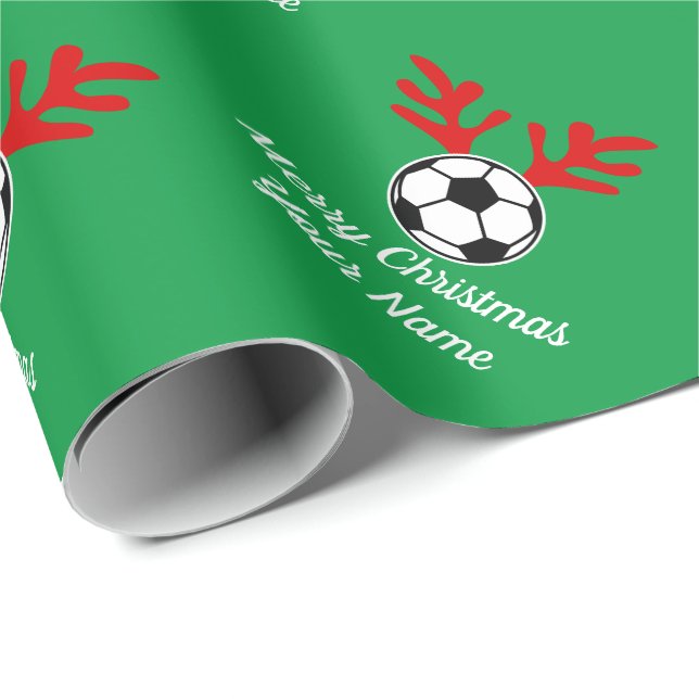 Papel De Presente Feriado de Natal de bola de futebol de veado (Ponta do rolo)