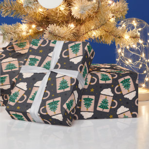 Papel De Presente Feriado de Natal de Chocolate Quente