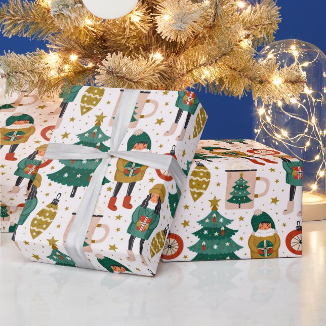 Papel De Presente Feriado de Natal de Chocolate Quente (Feriados)