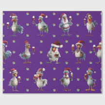 Feriado de Natal de Frango Engraçado Púrpura de Vi