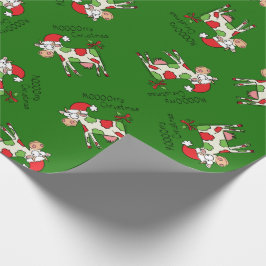 Papel De Presente Feriado de Natal do Cartoon Engraçado de Vaca