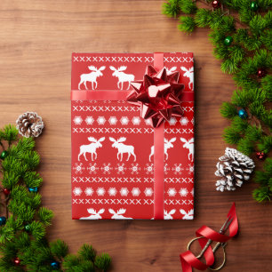 Papel De Presente Feriado de Natal do Estilo de Suéter Moose