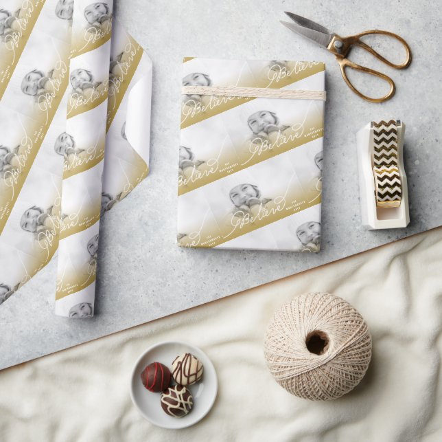 Papel De Presente Feriado de Natal do Ombre Dourado da Estrela (Artesanato)