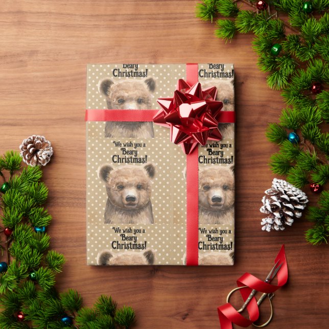 Papel De Presente Feriado de Natal do Urso Bonito (Presente de Natal)