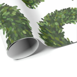 Papel De Presente Feriado de Natal em Boxwood Wreath