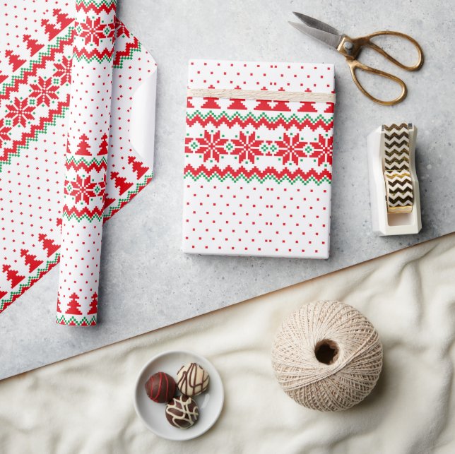 Papel De Presente Feriado de Natal Feliz e Feliz (Artesanato)