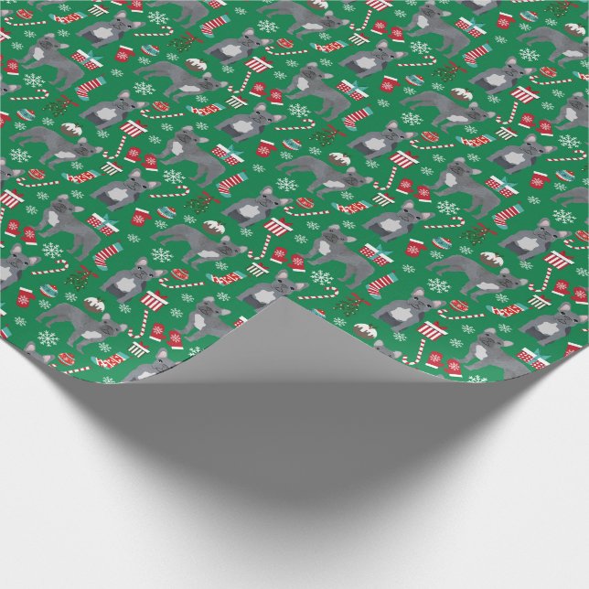 Papel De Presente Feriado de Natal francês para Bulhdog (Ponta)