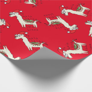 Papel De Presente Feriado de Natal Llama Cute Engraçado