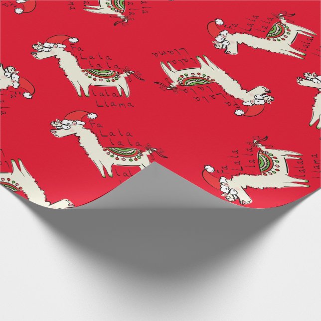 Papel De Presente Feriado de Natal Llama Cute Engraçado (Ponta)