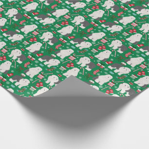 Papel De Presente Feriado de Natal para Sheepdog em Inglês