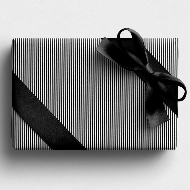 Papel De Presente Feriado de Natal simples, preto e branco (Criador carregado)
