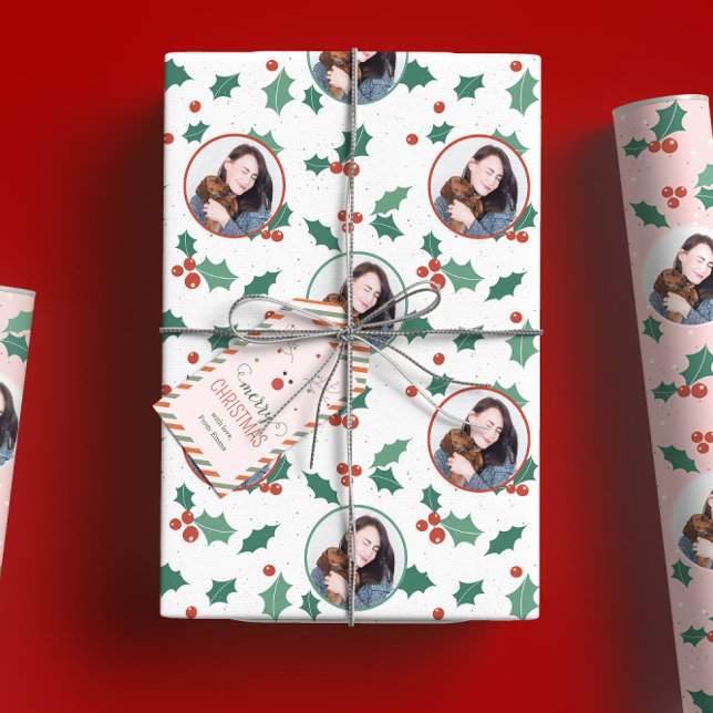 Papel De Presente Feriado de Natal Verde e Branco (Criador carregado)