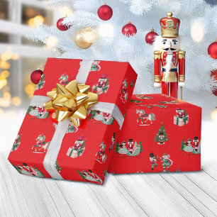 Papel De Presente Feriado de Natal Verde Festivo Vermelho