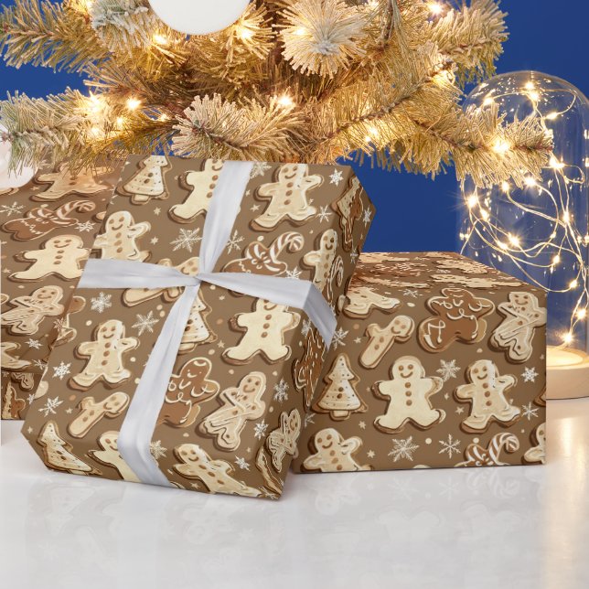 Papel De Presente Feriado de pão de gengibre festivo (Feriados)