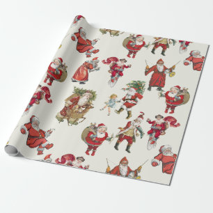 Papel De Presente feriado de papais noeis vitorianos antigos