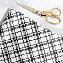 Papel De Presente Feriado de Xadrez de Tartan Escocês Negro