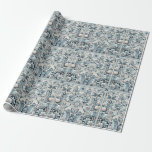 Papel De Presente Feriado Deco Vintage<br><div class="desc">Adotar o espírito de Natal com um design que casado lindamente o fascínio clássico do estilo Art Deco 1910-1940 com a alegria do Natal. Esse padrão, com seus tons azuis gelados e ícones históricos de Natal, oferece uma elegância eterno, perfeita para aqueles que valorizam tanto a tradição quanto o estilo...</div>