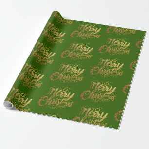 Papel De Presente Feriado Dourado Elegante de Natal Moderno