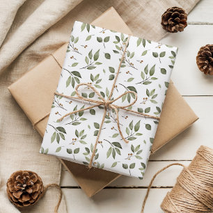 Papel De Presente Feriado Elegante de inverno verde