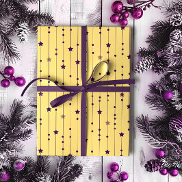 Papel De Presente Feriado em Pop de Arte Púrpura