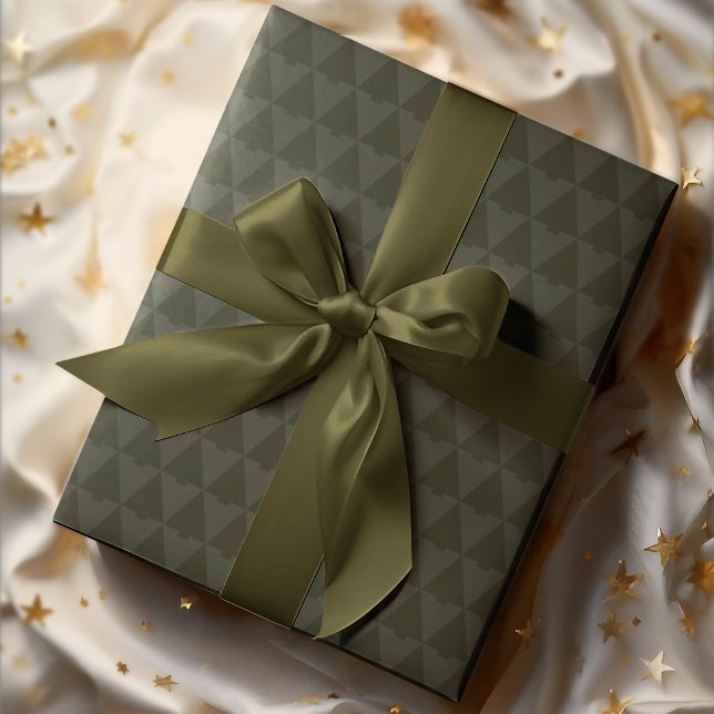 Papel De Presente Feriado Geométrico Monotone de Natal Elegante (Criador carregado)