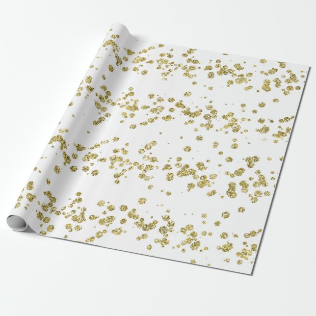 Papel De Presente Feriado Glitter Dourado de Natal Branca de Neve (Desenrolado)