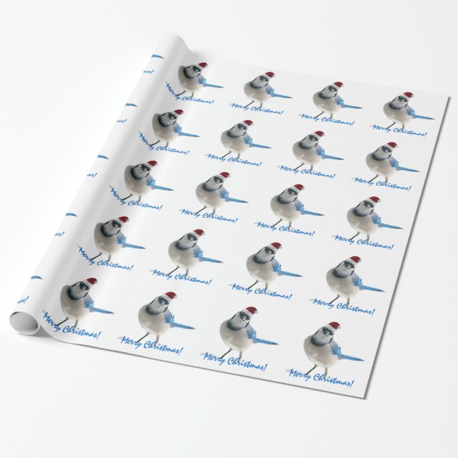 Papel De Presente Feriado Jay azul (Desenrolado)