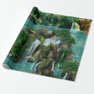 Papel De Presente Feriado no lago da Fantasia Mágica