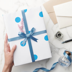 Papel De Presente Feriado Personalizado de Cor Branco da Bolinhas Az
