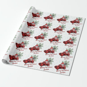 Papel De Presente Feriado Personalizado de Gnomos Fingidos de Natal