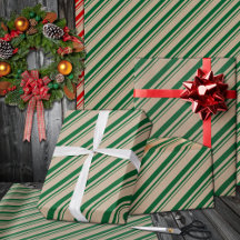 Feriado Rustic Kraft Forest Green Candy Stripes