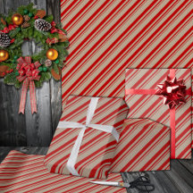 Feriado Rustic Kraft Red Candy Stripes