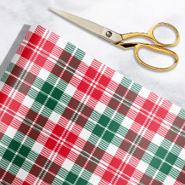 Papel De Presente Feriado Rustic Red and Green Tartan Xadrez