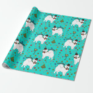 Papel De Presente Feriado Samoyed "Snazzy Sam"