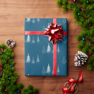 Papel De Presente Feriado Simples da Árvore de Natal Elegante