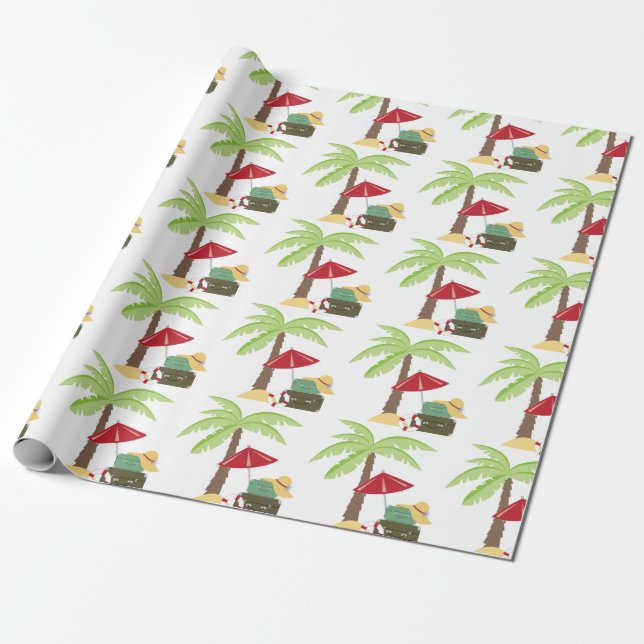 Papel De Presente Feriado tropical (Desenrolado)