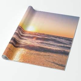 Papel De Presente Feriado Tropical Oceano Sunset